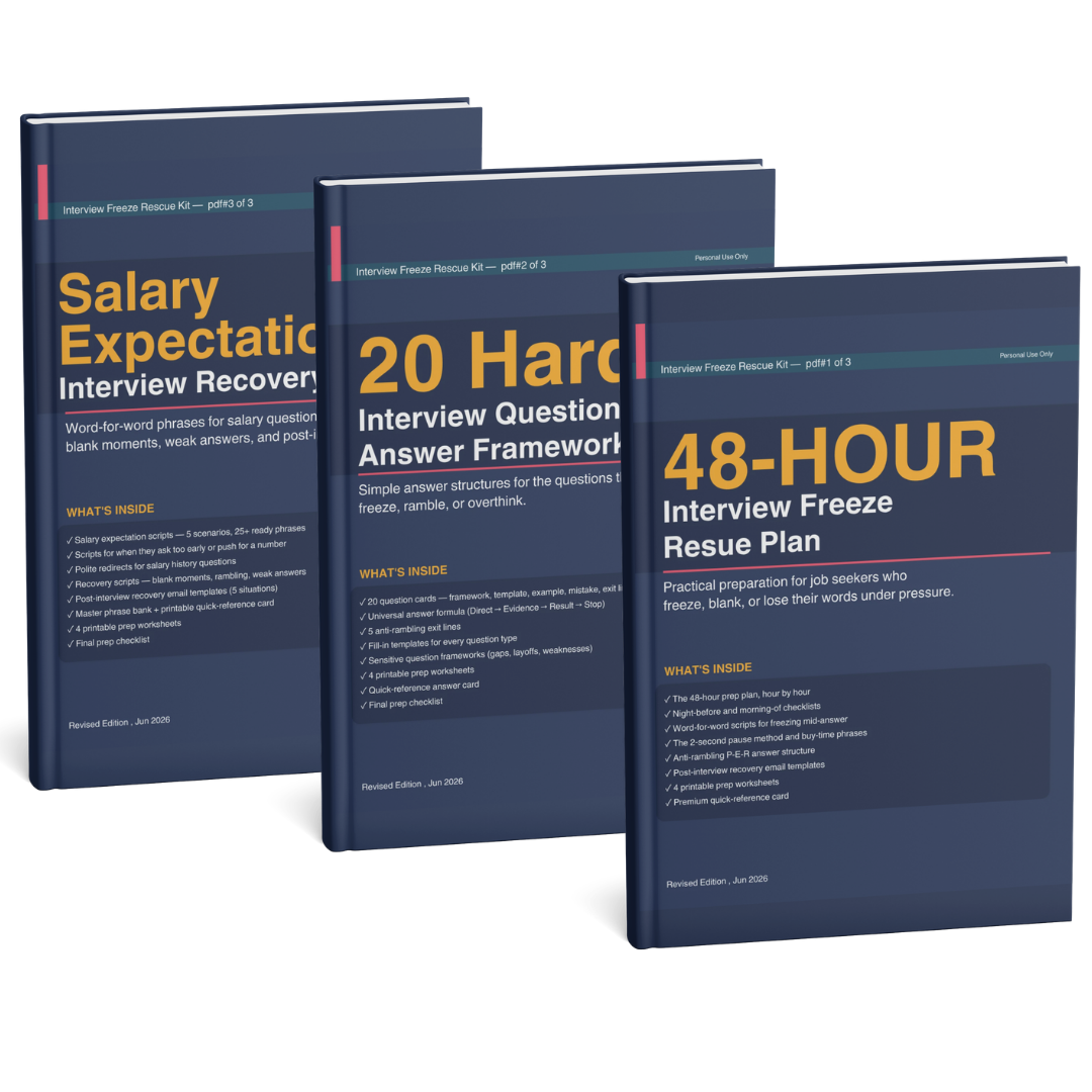 Interview Freeze Rescue Kit — Complete 3-PDF Bundle